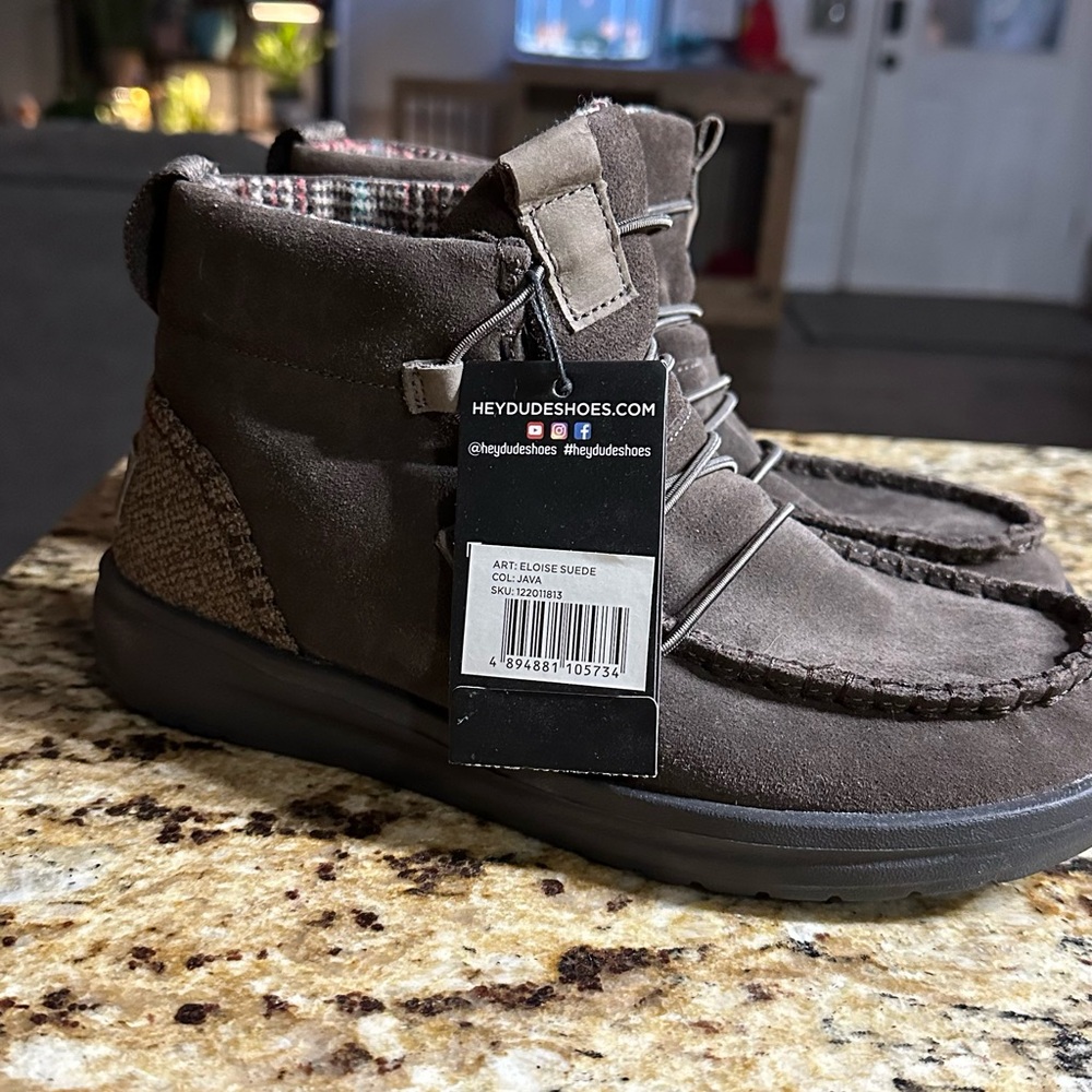 Hey Dude Dark Brown Suede Shoes